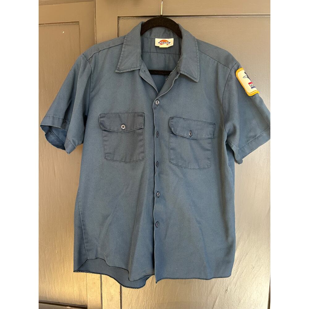 Vintage USPS U.S. Mail Dickies Work Shirt • Made in USA • Eagle Patch